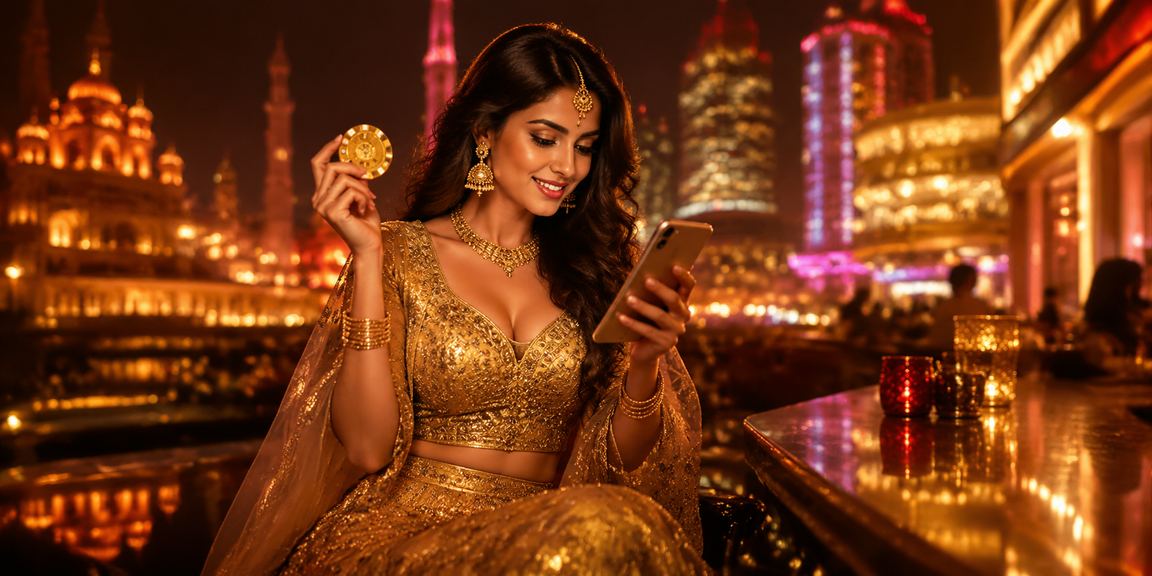 Lady in traditional lehenga registering for lottery at Lucknow old city